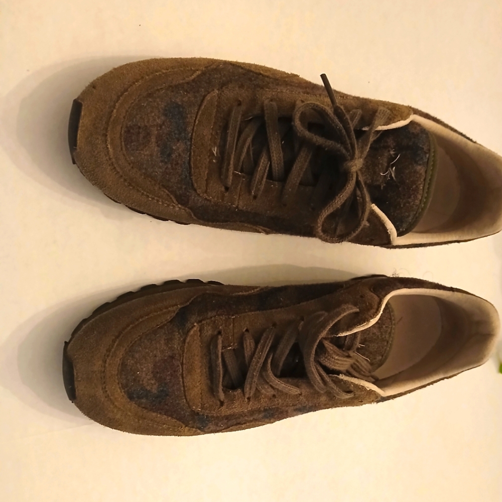 Army Green Camo Print Suade Sneaker